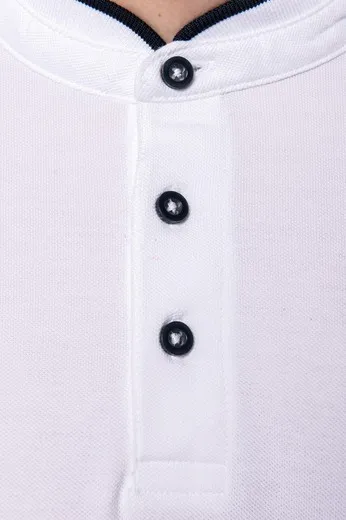 Polo con cuello mao de manga corta para hombre