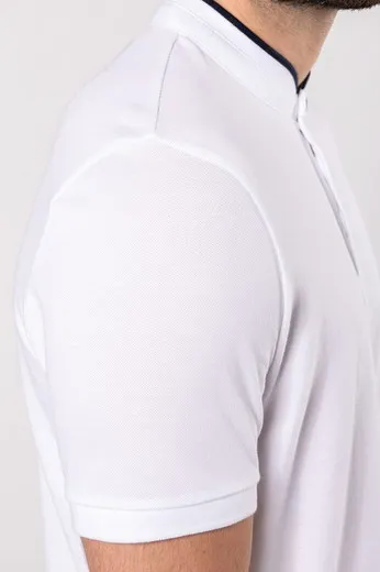 Polo con cuello mao de manga corta para hombre