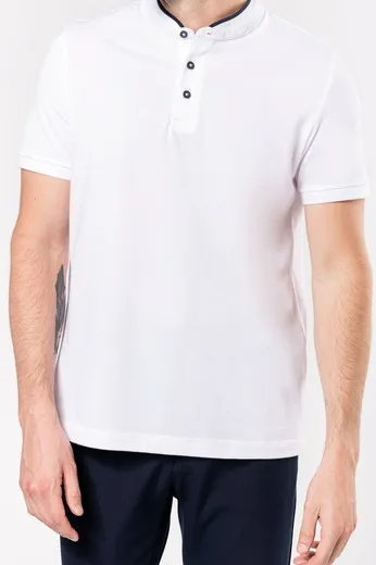 Polo con cuello mao de manga corta para hombre
