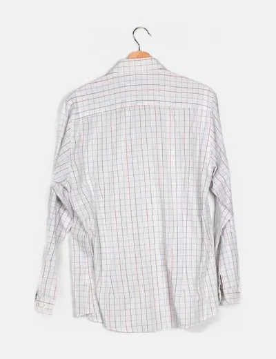 Primark Camisa blanca estampado de cuadros