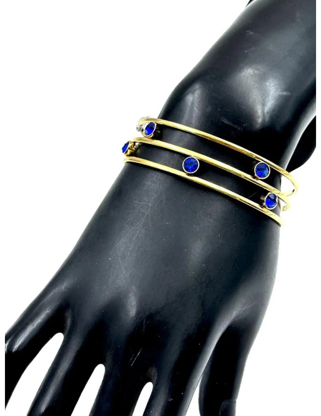 PULSERAS PARA BODAS DORADAS Y AZULONAS CON CRISTAL BRILLO
