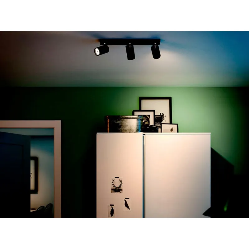 Regleta 3 Focos Led Philips Kosipo Negro