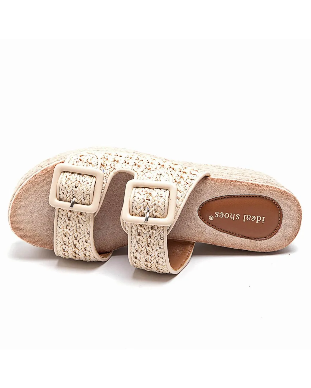 SANDALIA DE MUJER ESTILO MULA CON PLATAFORMA EN COLOR BEIGE  MYRIAM