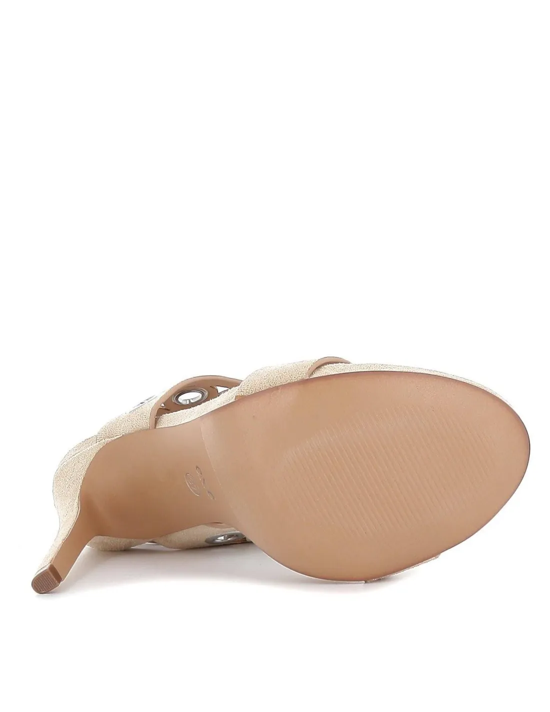 Sandalia de tacón con tiras métalicas para mujer EXE