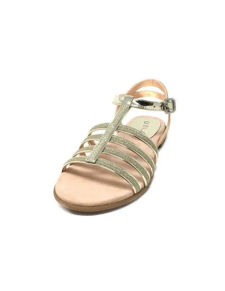 sandalia espejo dorado con glitter