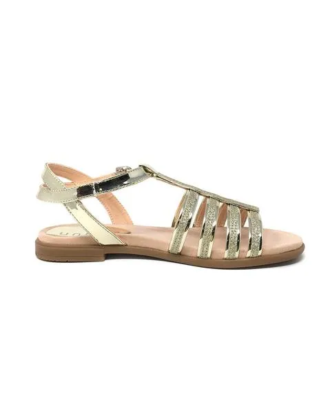 sandalia espejo dorado con glitter