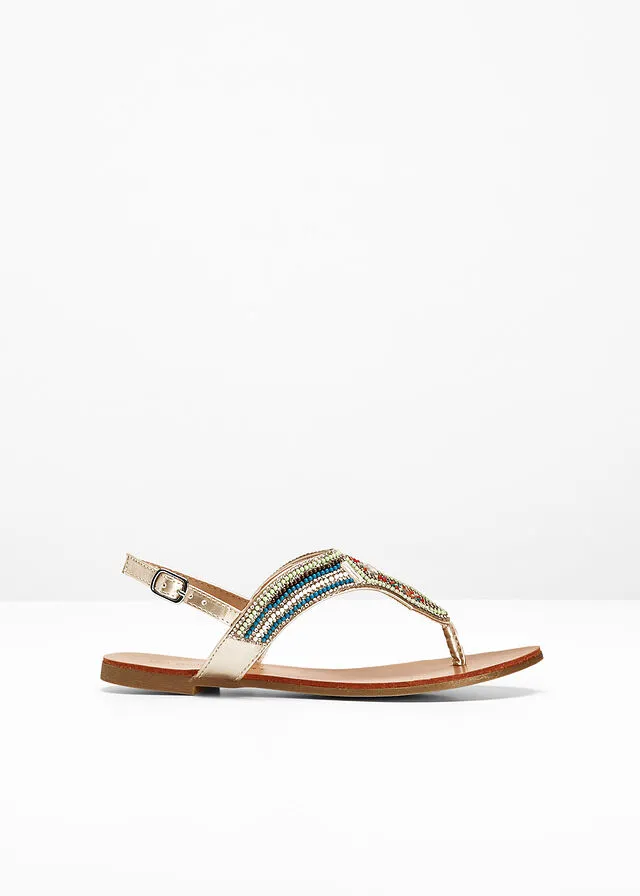 Sandalias con abalorios menta
