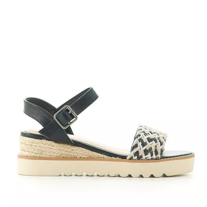 Sandalias cuña Owel corcega con trenzado en la pala multicolor