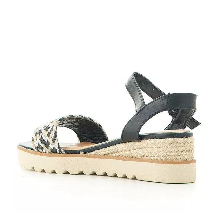Sandalias cuña Owel corcega con trenzado en la pala multicolor