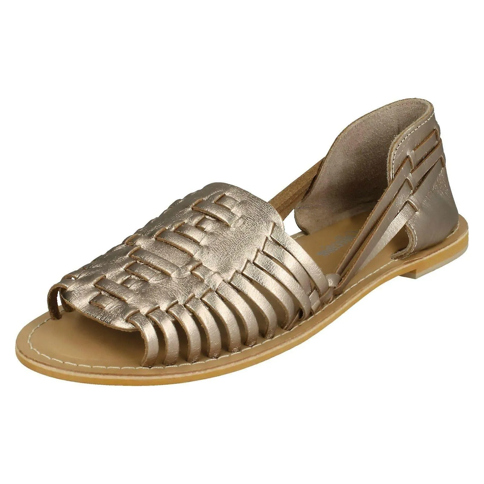 Sandalias de tejido plano de la colección de cuero para damas