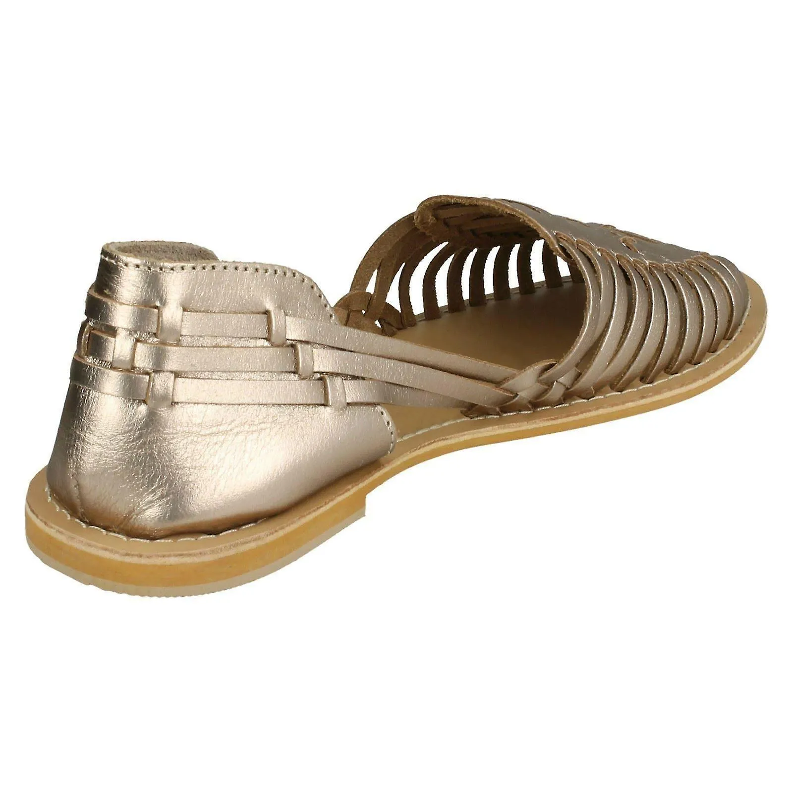 Sandalias de tejido plano de la colección de cuero para damas