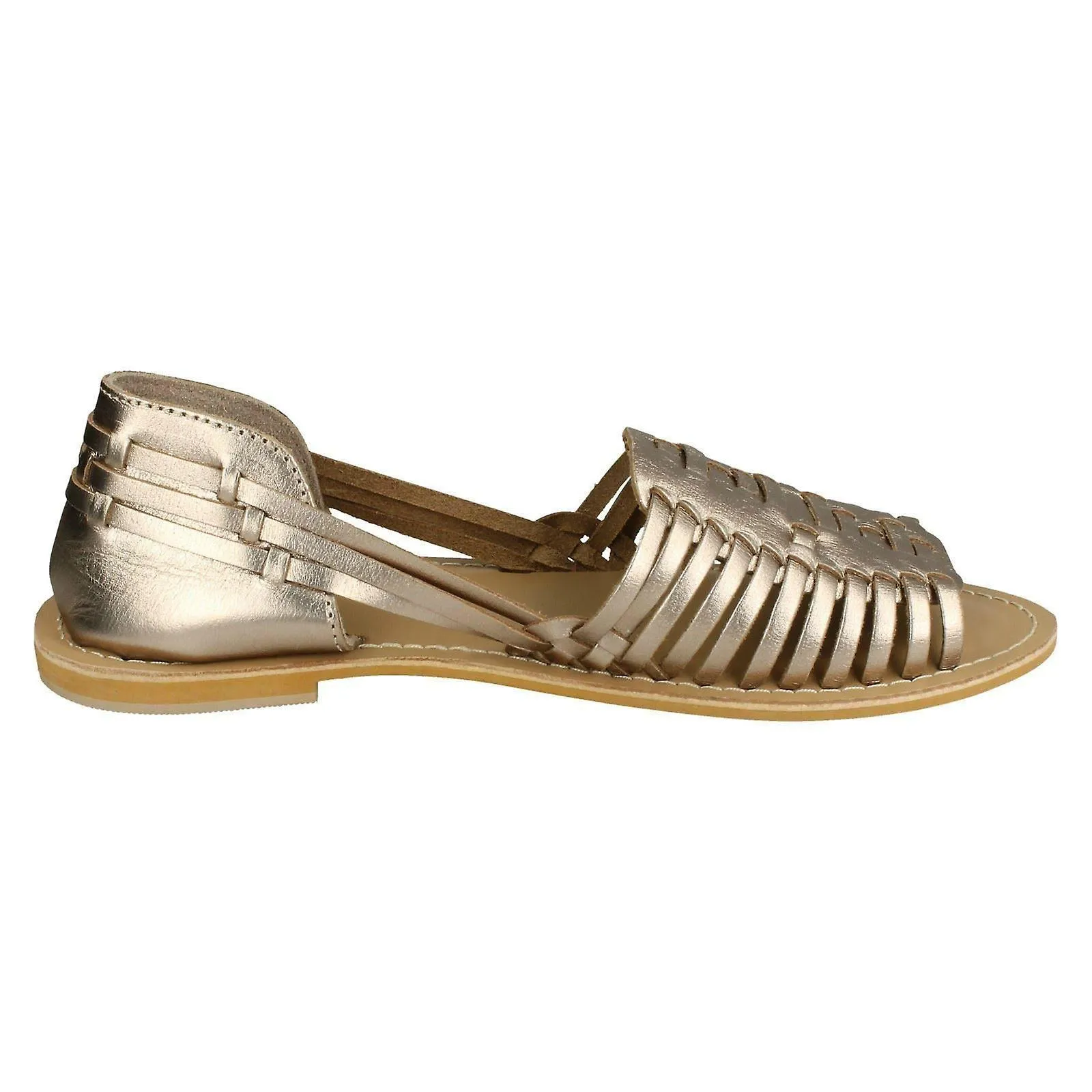 Sandalias de tejido plano de la colección de cuero para damas