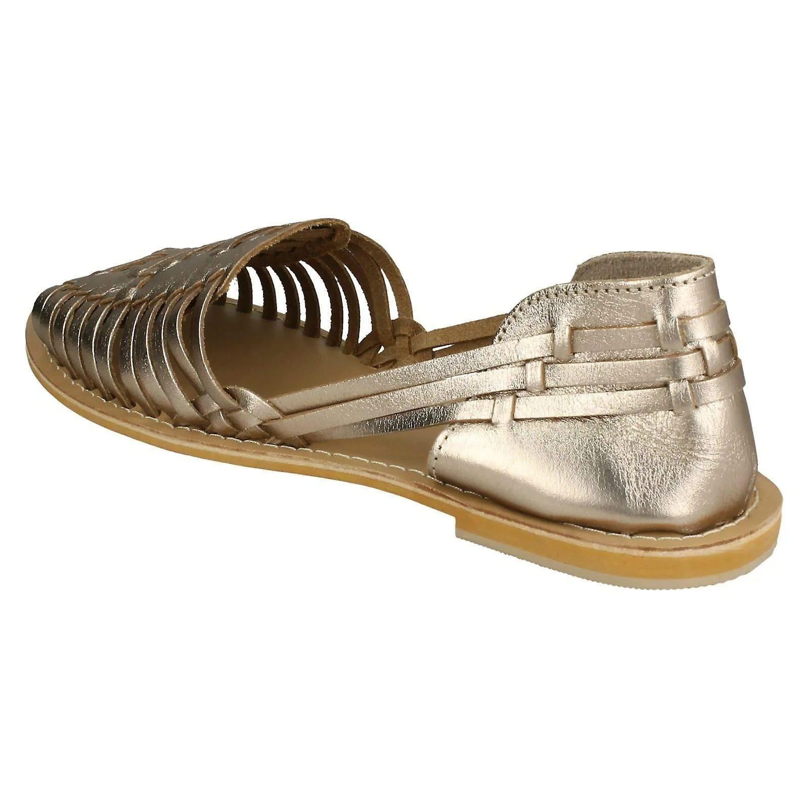 Sandalias de tejido plano de la colección de cuero para damas