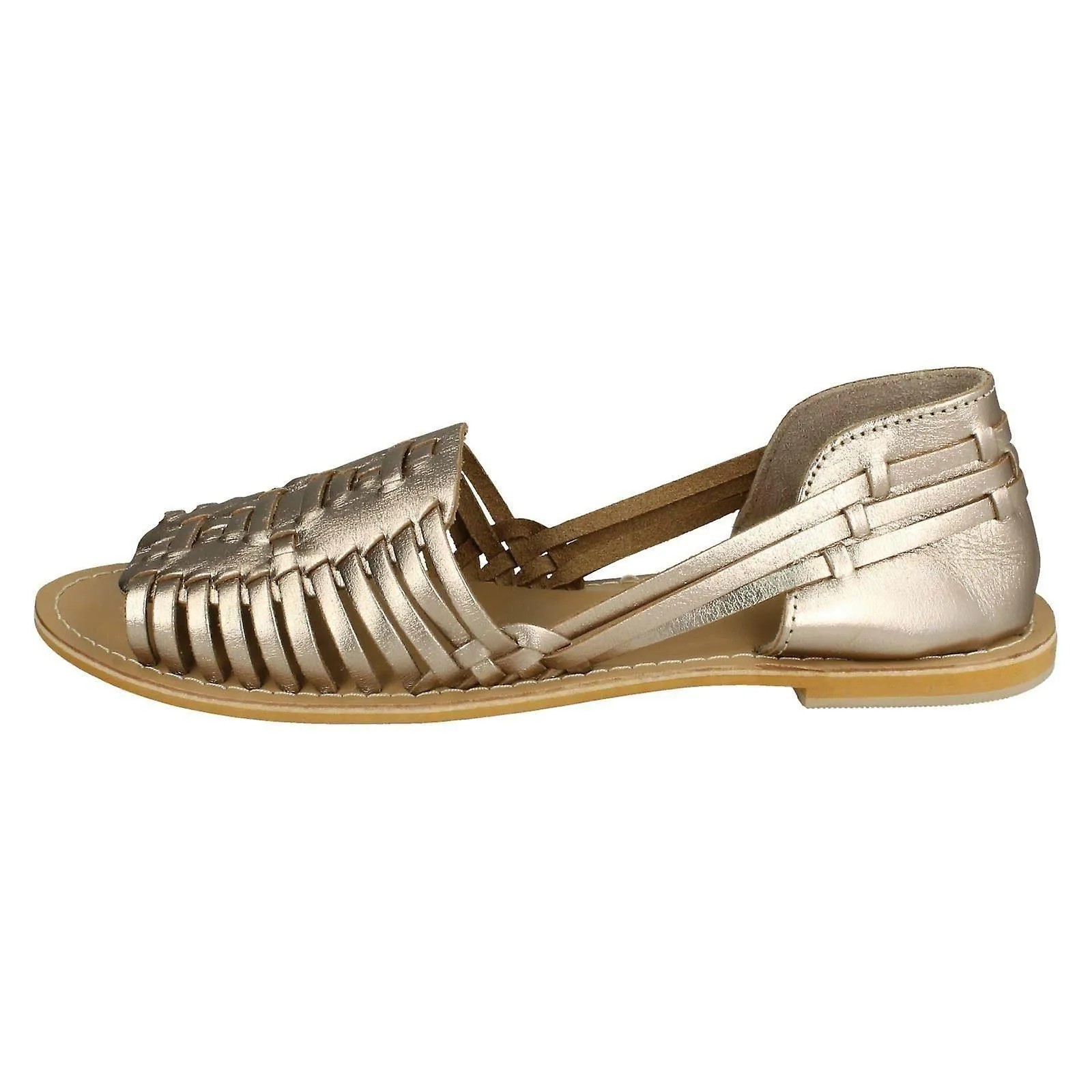 Sandalias de tejido plano de la colección de cuero para damas