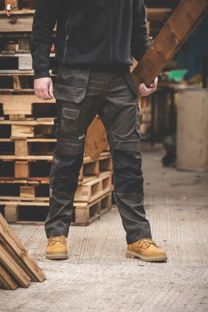 Scruffs Trade Stretch, pantalón de trabajo, gris y negro (cintura 38