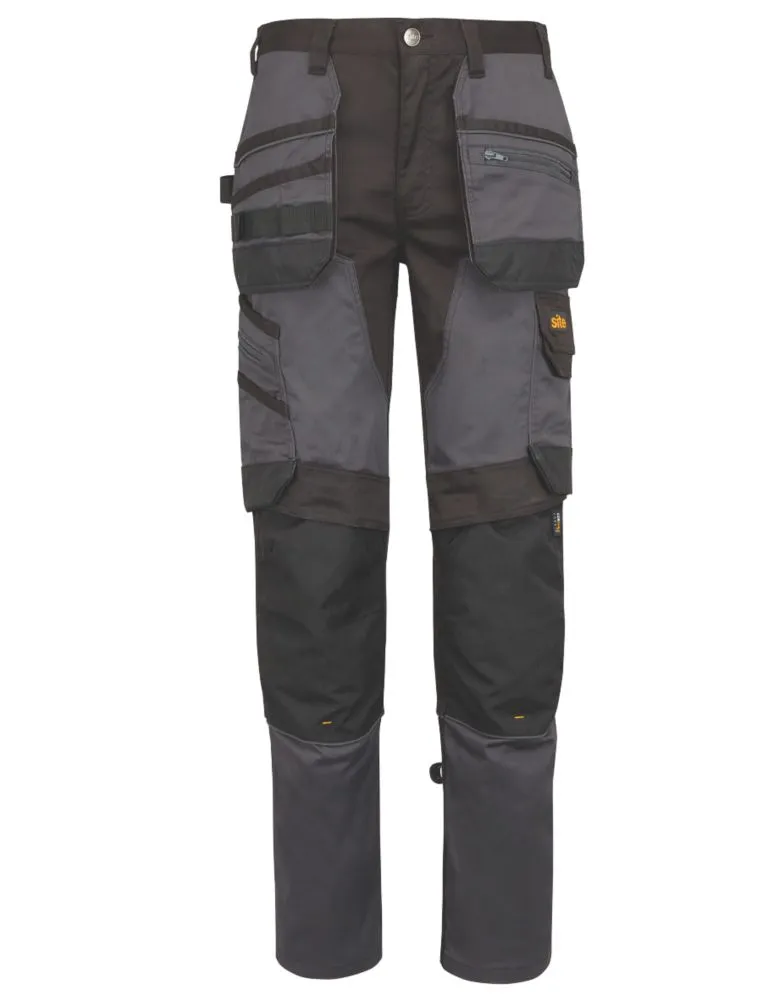 Site Bolden, pantalón elástico con bolsillo de pistolera, gris/negro (cintura 36