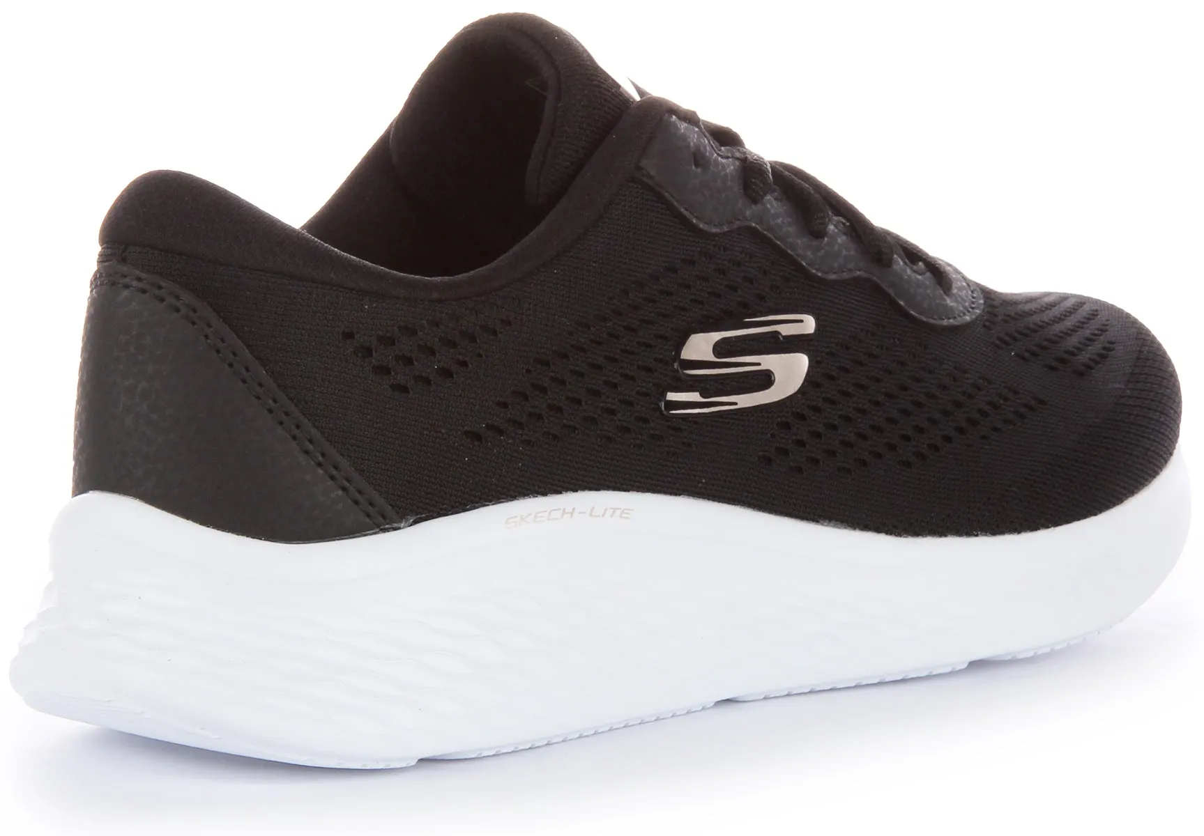 Skechers SkechLite ProPerfect Time Zapatillas con cordones de malla vegana para mujer en negro negro