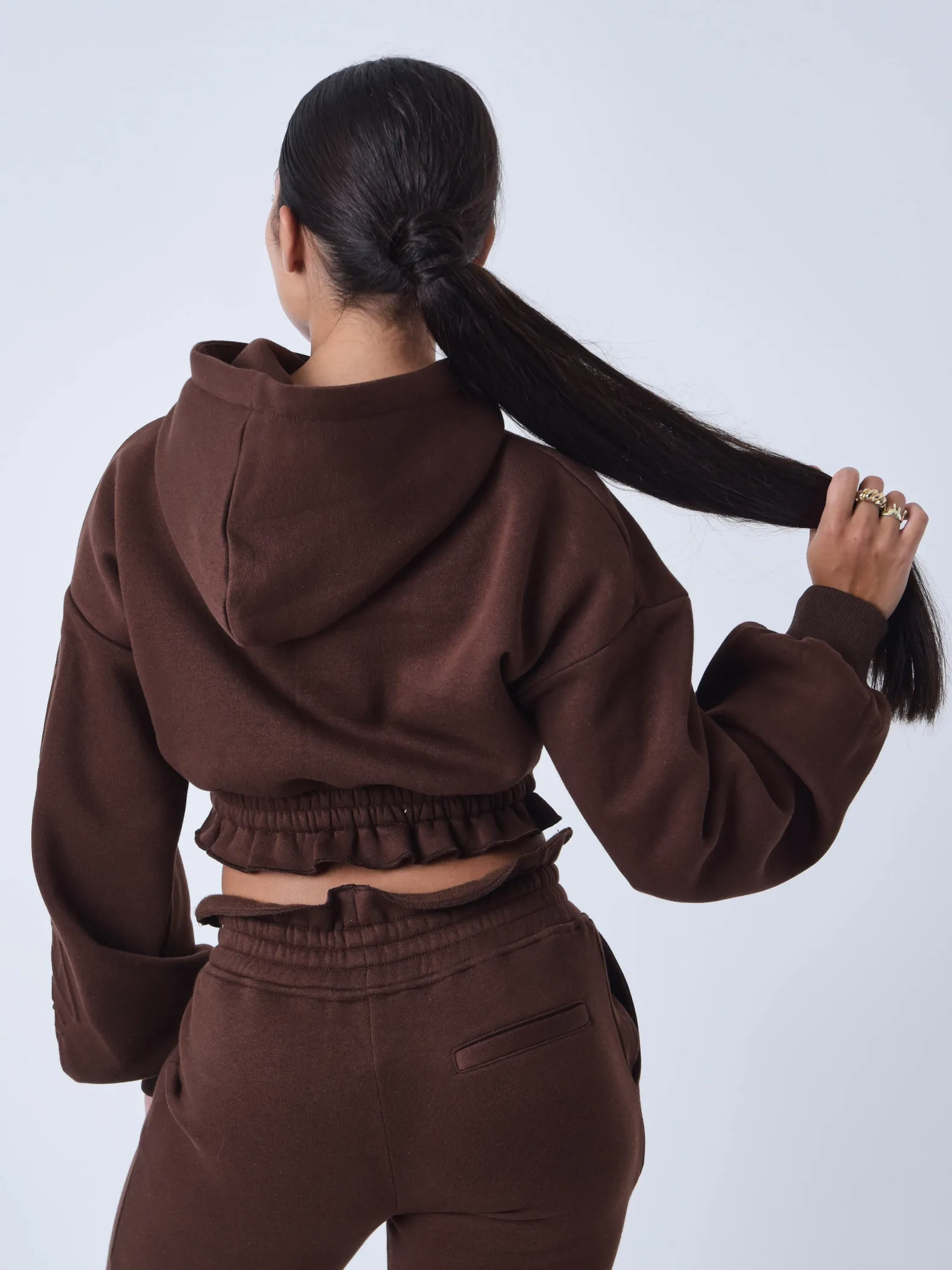 Sudadera con capucha fruncida