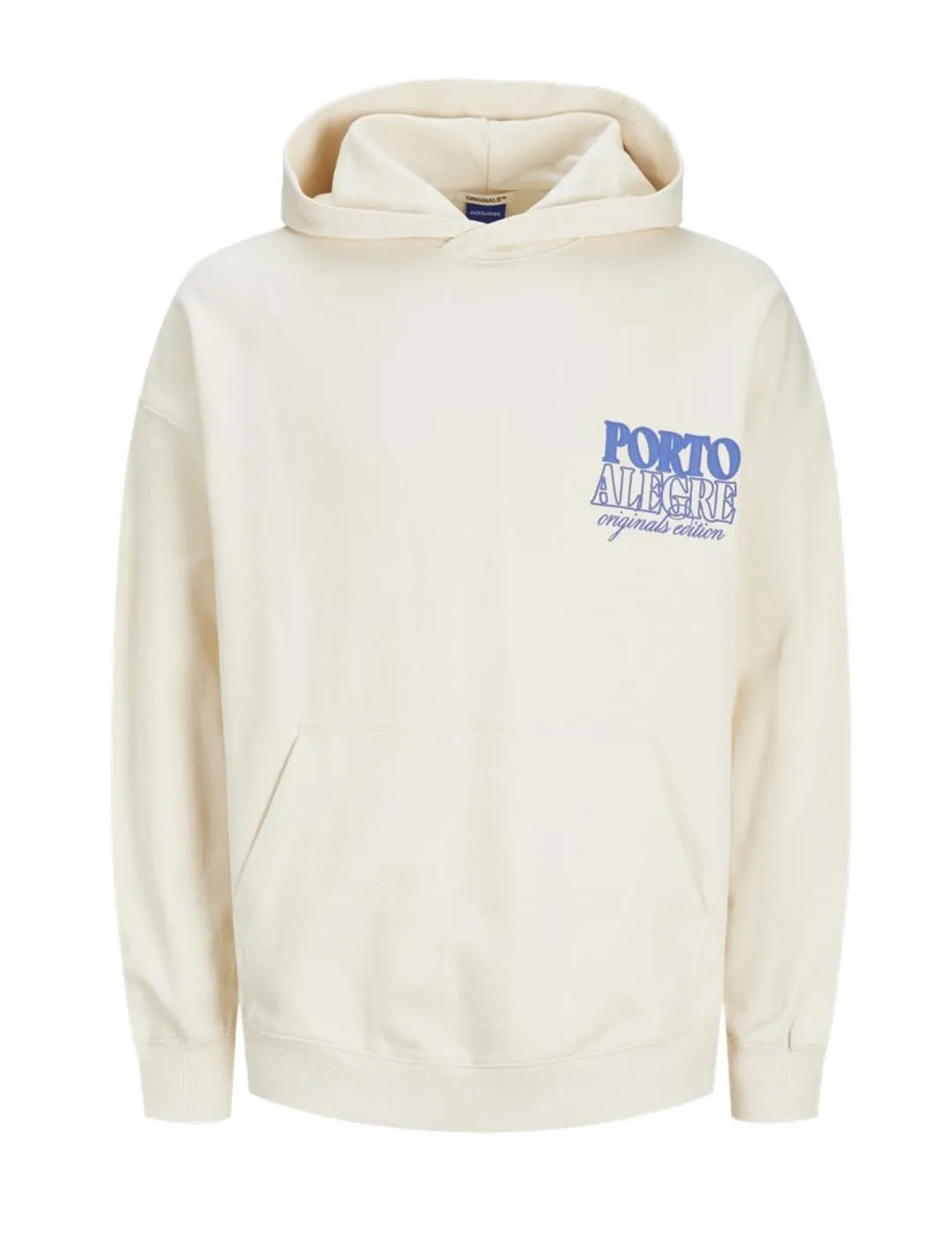 Sudadera Jack&Jones Mykonos beige con capucha para hombre