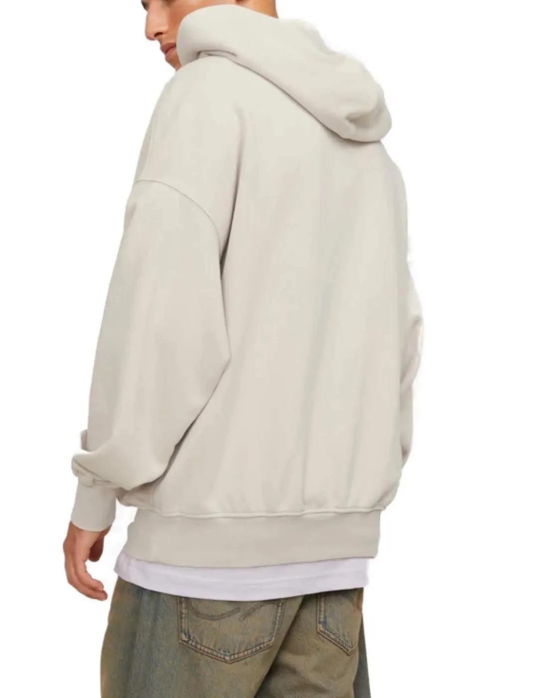 Sudadera Jack&Jones Ontario beige con capucha para hombre
