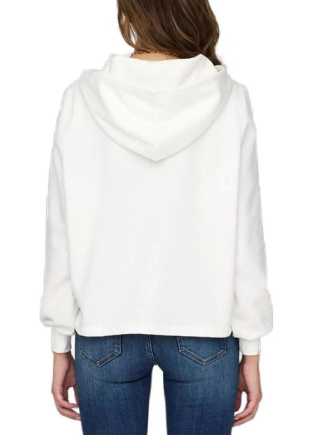 Sudadera Only Trust blanco Regular con capucha para mujer