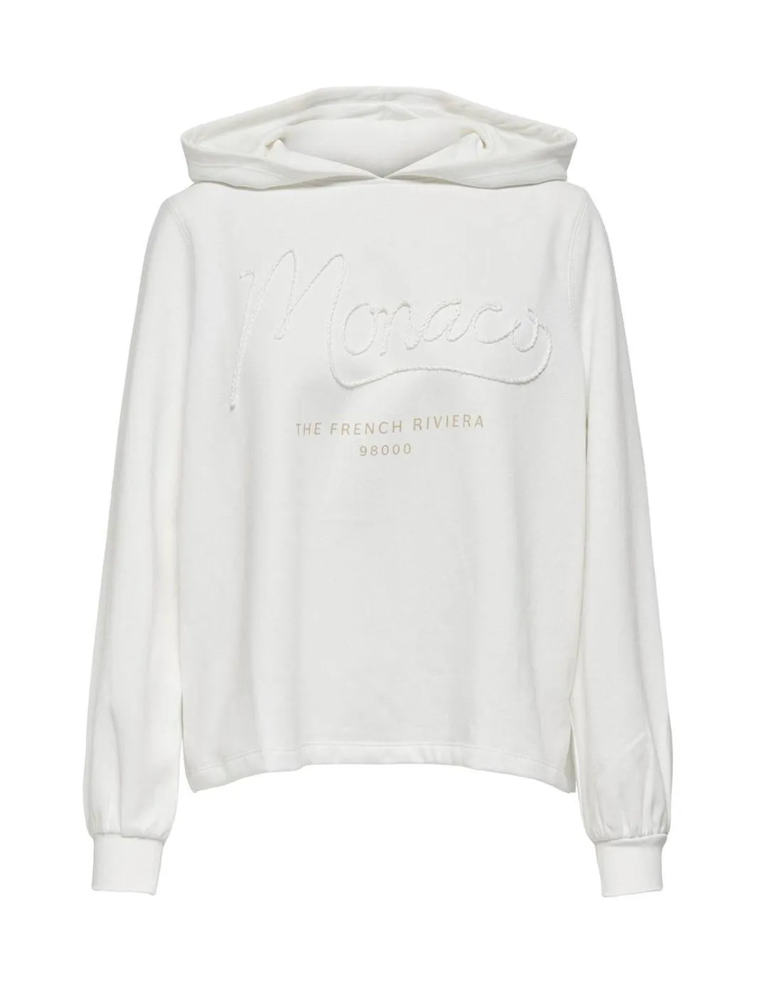 Sudadera Only Trust blanco Regular con capucha para mujer