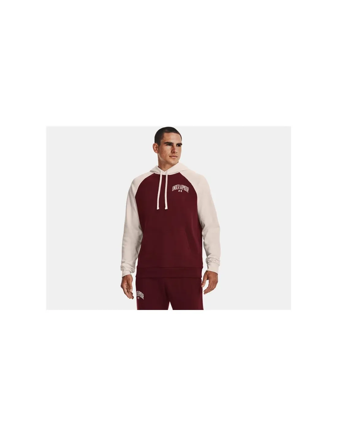 Sudadera Under Armour Wordmark Colorblock Hombre Red