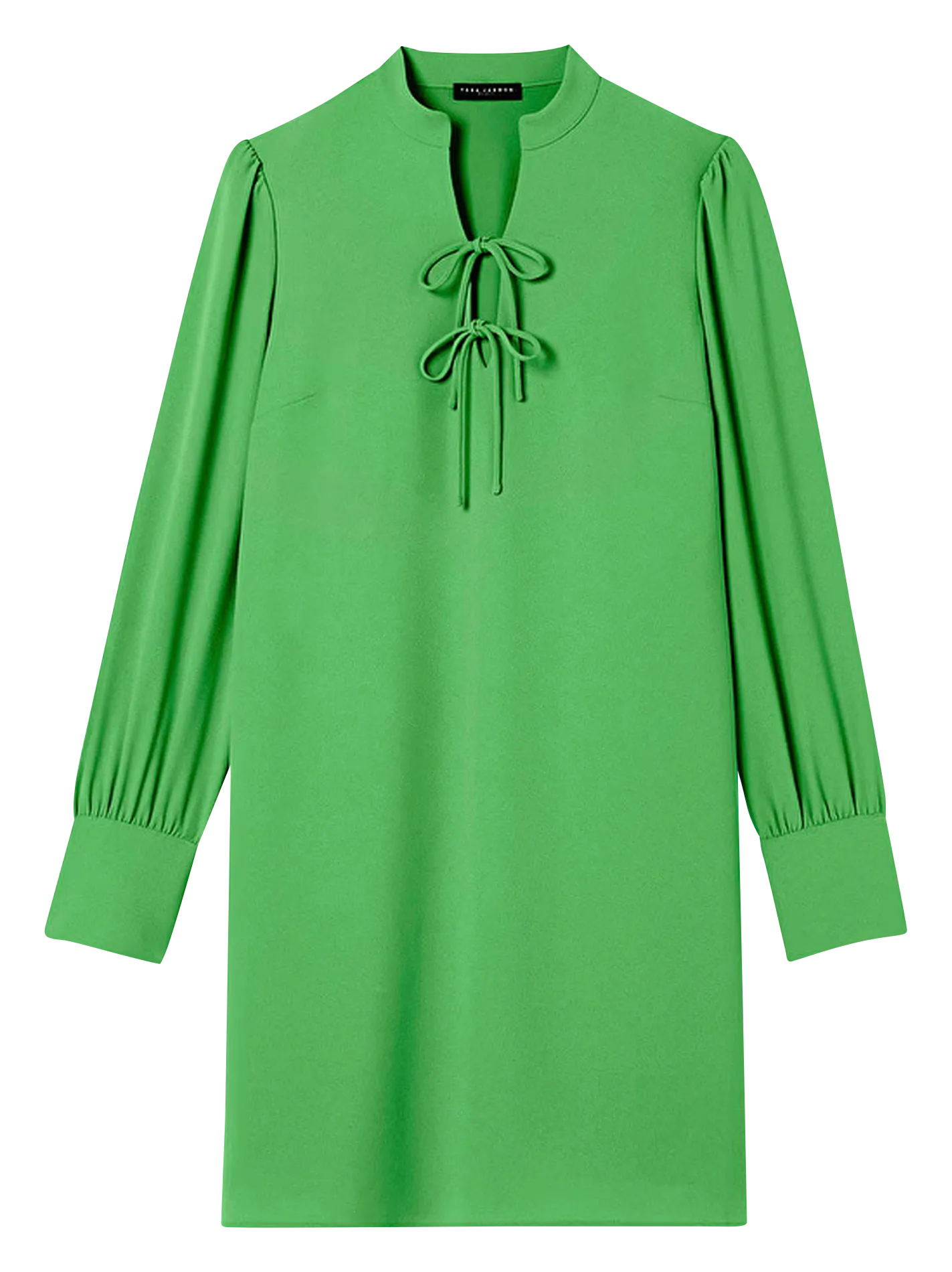 TARA JARMON RADIANCE  VESTIDO CORTO VAPOROSO CON CUELLO DE PICO EN BLANCO