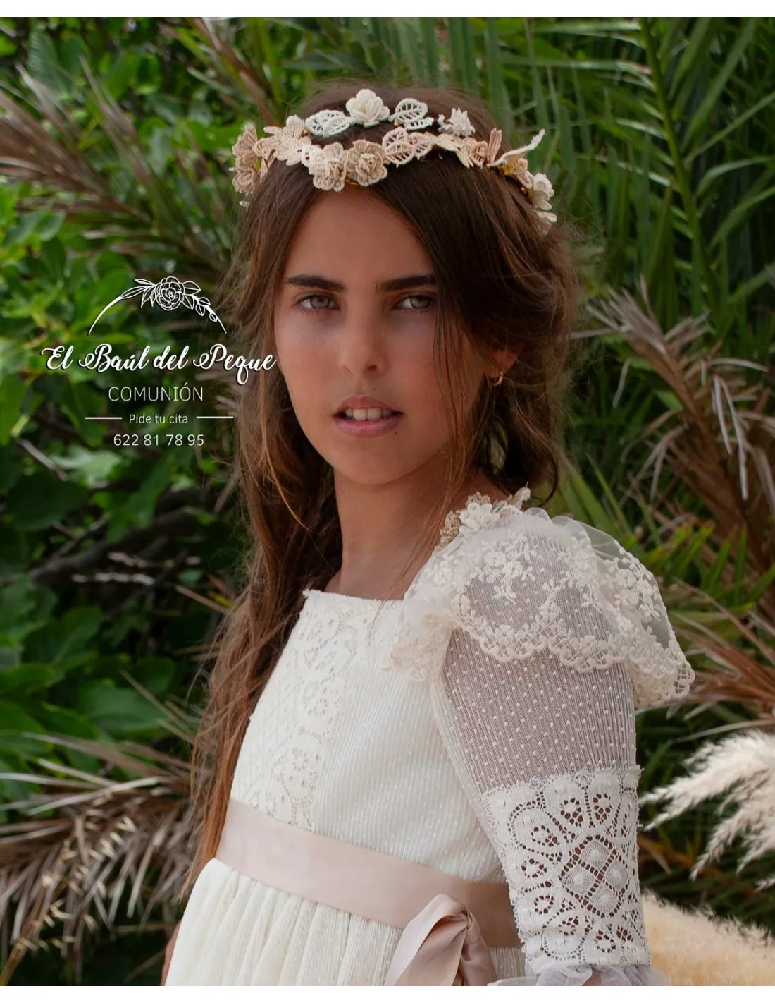 Tocado Comunión Modelo Ambar Mon Air 2024 Flor de Sal