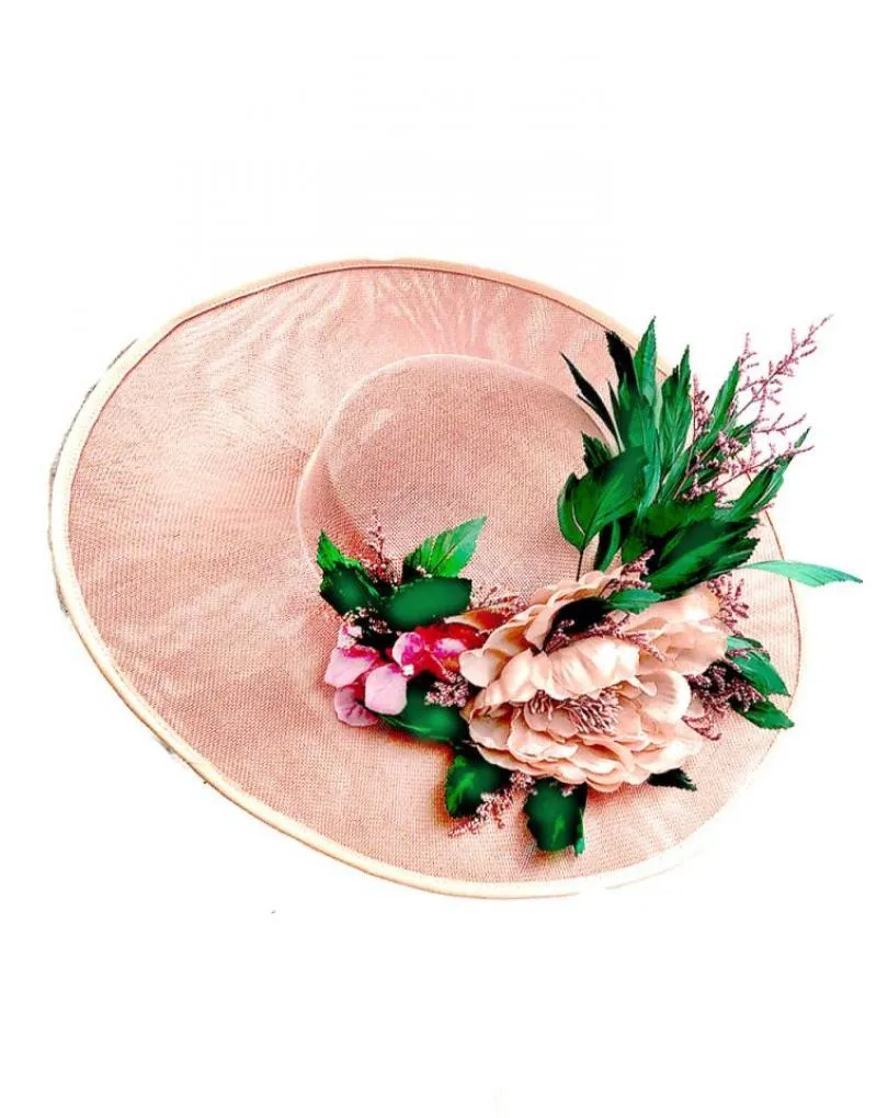 TOCADOS PAMELA ROSA MAQUILLAJE CON FLORES Y PLUMAS VERDES