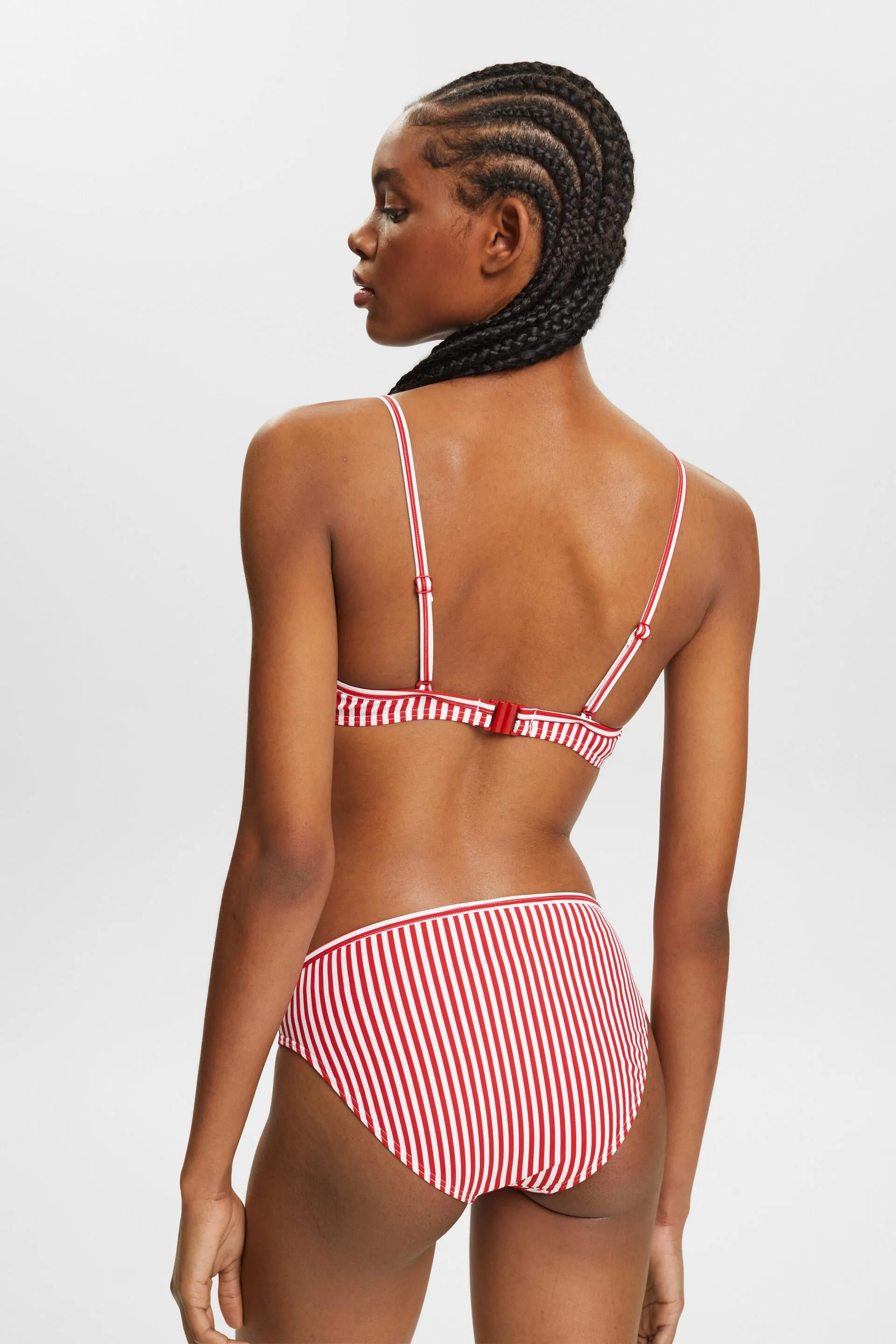 Top de bikini a rayas acolchado con aros