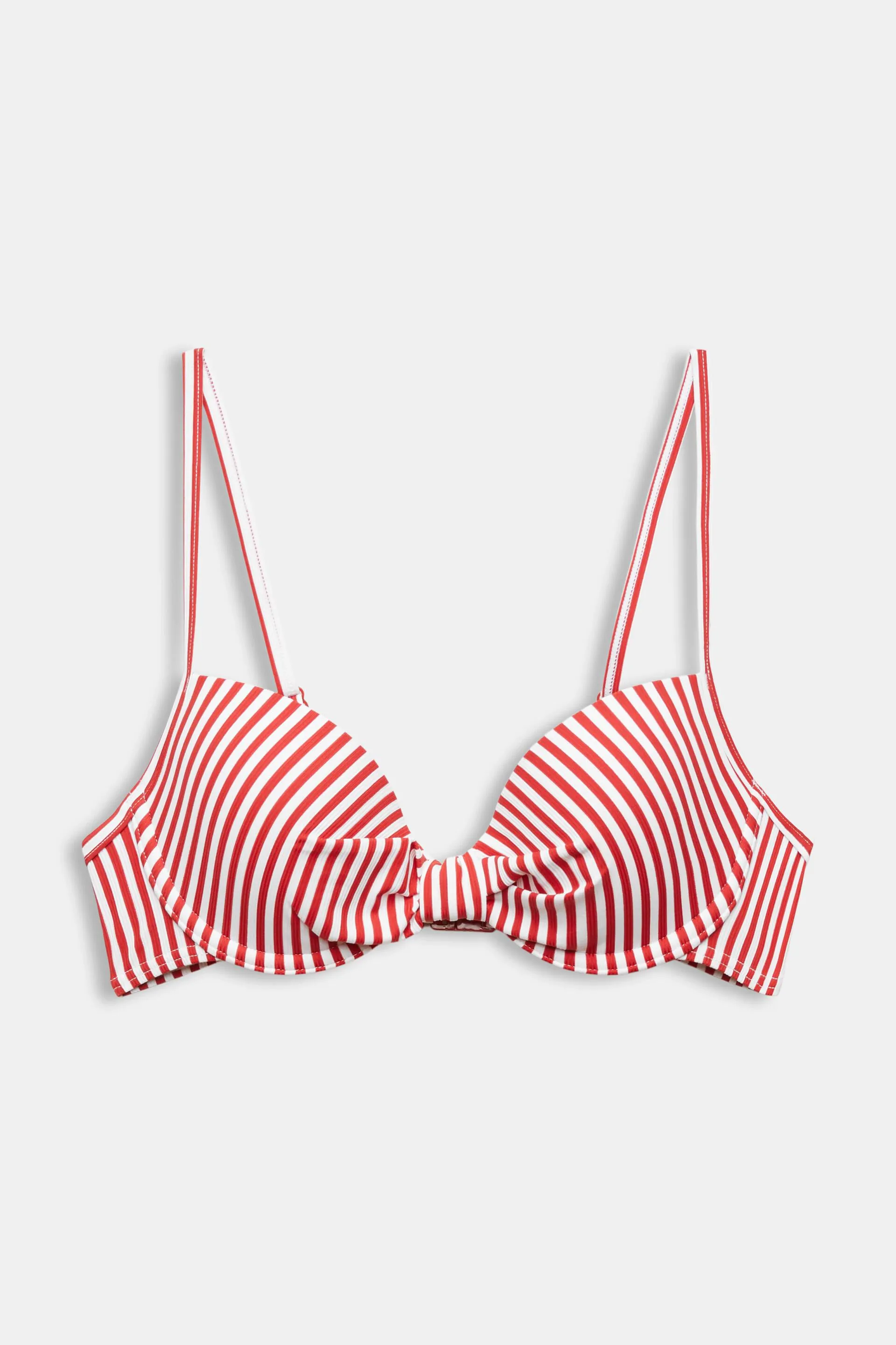 Top de bikini a rayas acolchado con aros