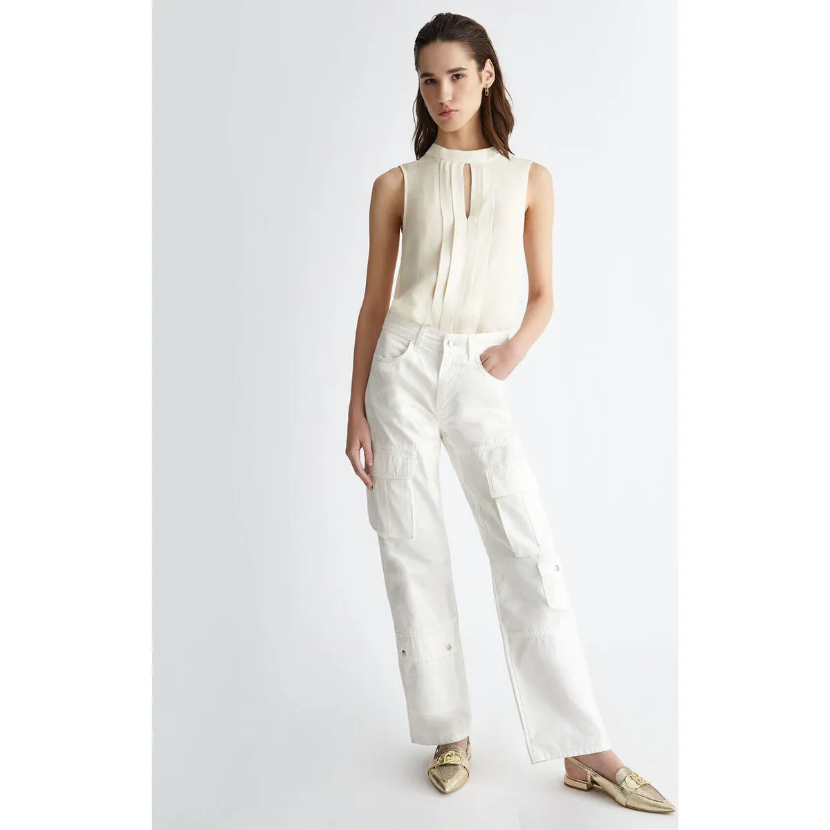 Top en tejido georgette