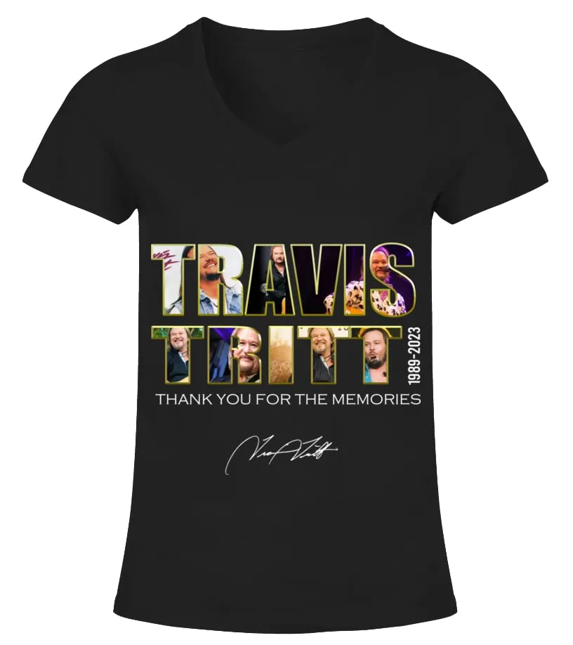 TRAVIS TRITT 19892023 CAMISETA CUELLO PICO MUJER