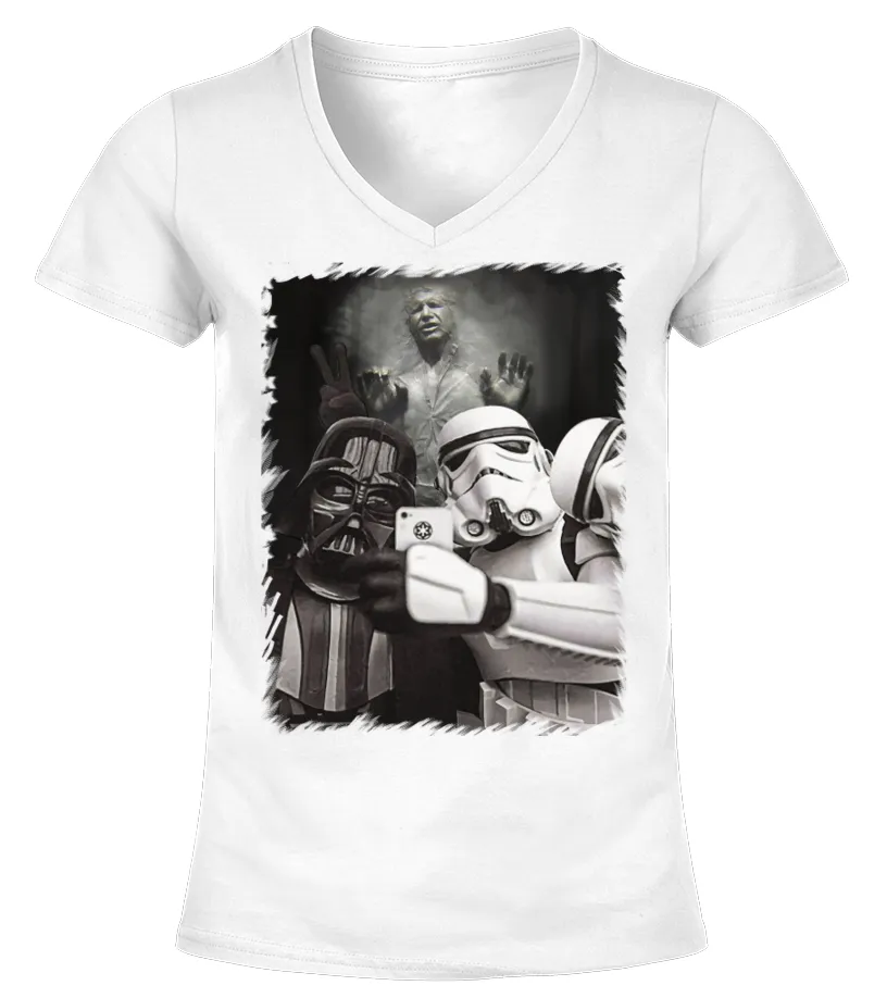 Vader Trooper Han Selfie Camiseta cuello pico Mujer
