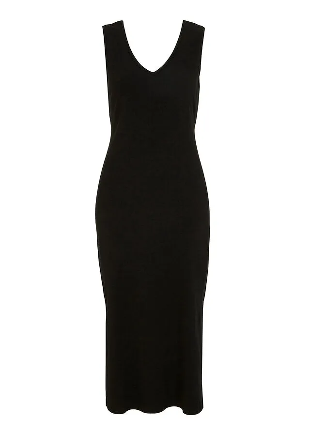 Vestido camisero con detalle en la espalda Negro