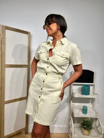 Vestido Camisero Vaquero HEYCUTE Crudo