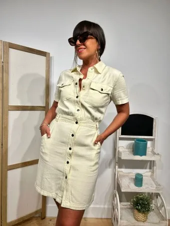 Vestido Camisero Vaquero HEYCUTE Crudo