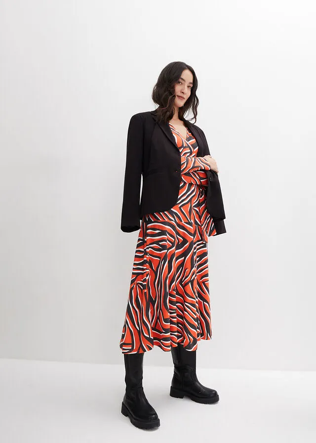 VESTIDO CON DISEñO CRUZADO PIZARRAMANGO ESTAMPADO