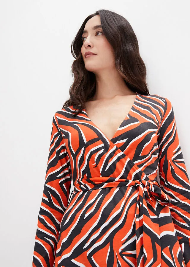 VESTIDO CON DISEñO CRUZADO PIZARRAMANGO ESTAMPADO