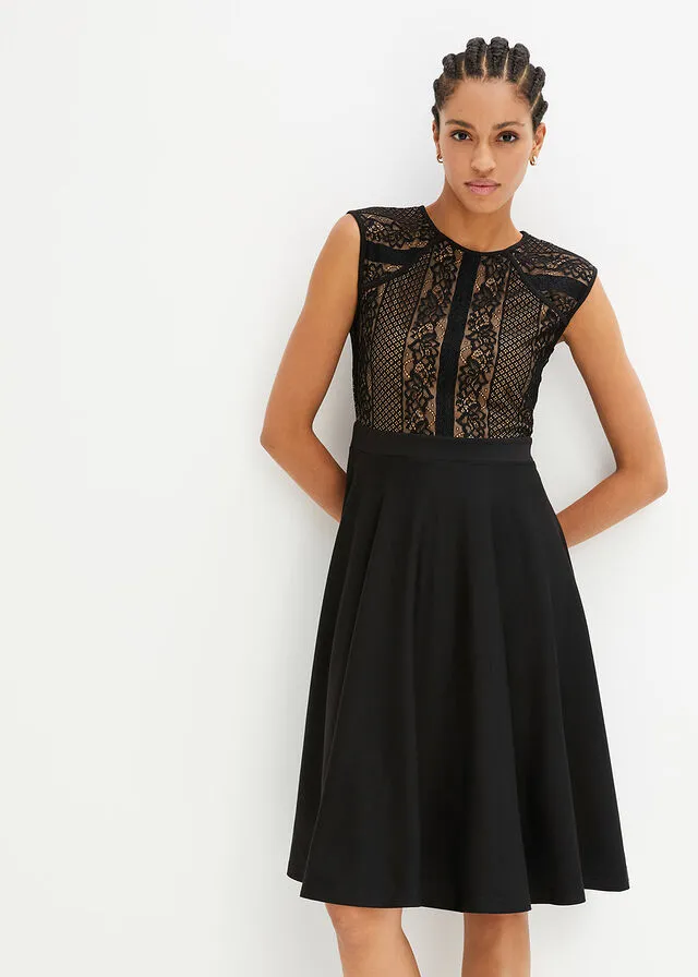 Vestido con encaje Negro