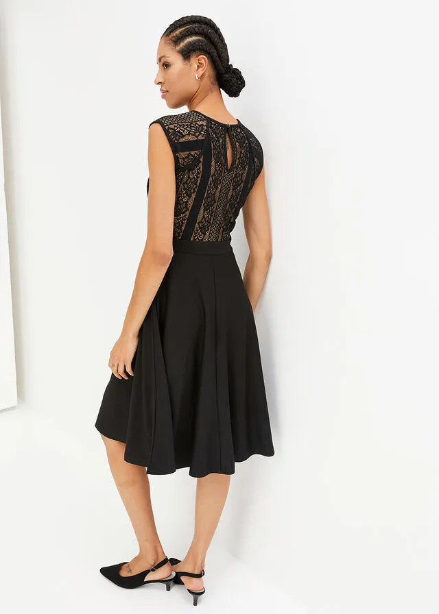 Vestido con encaje Negro