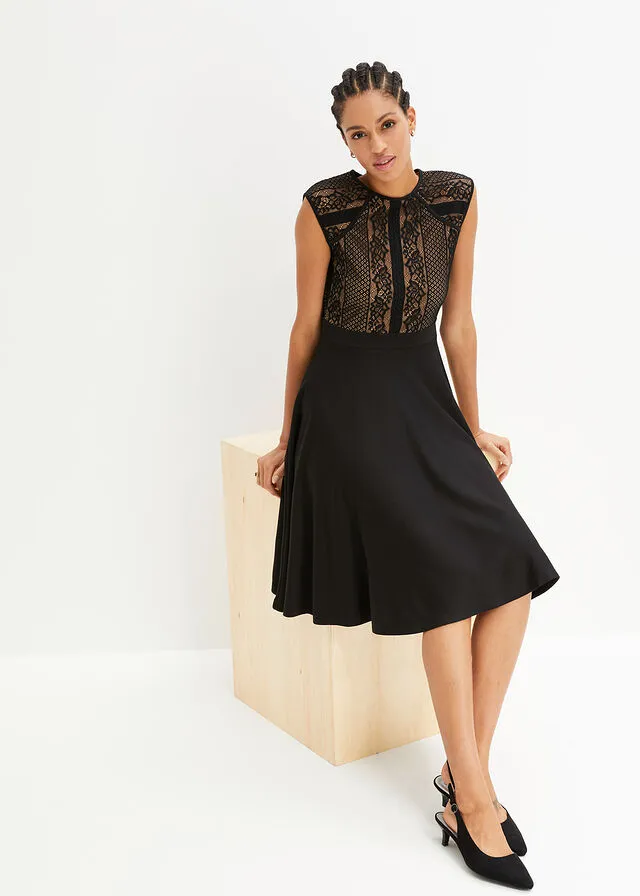 Vestido con encaje Negro