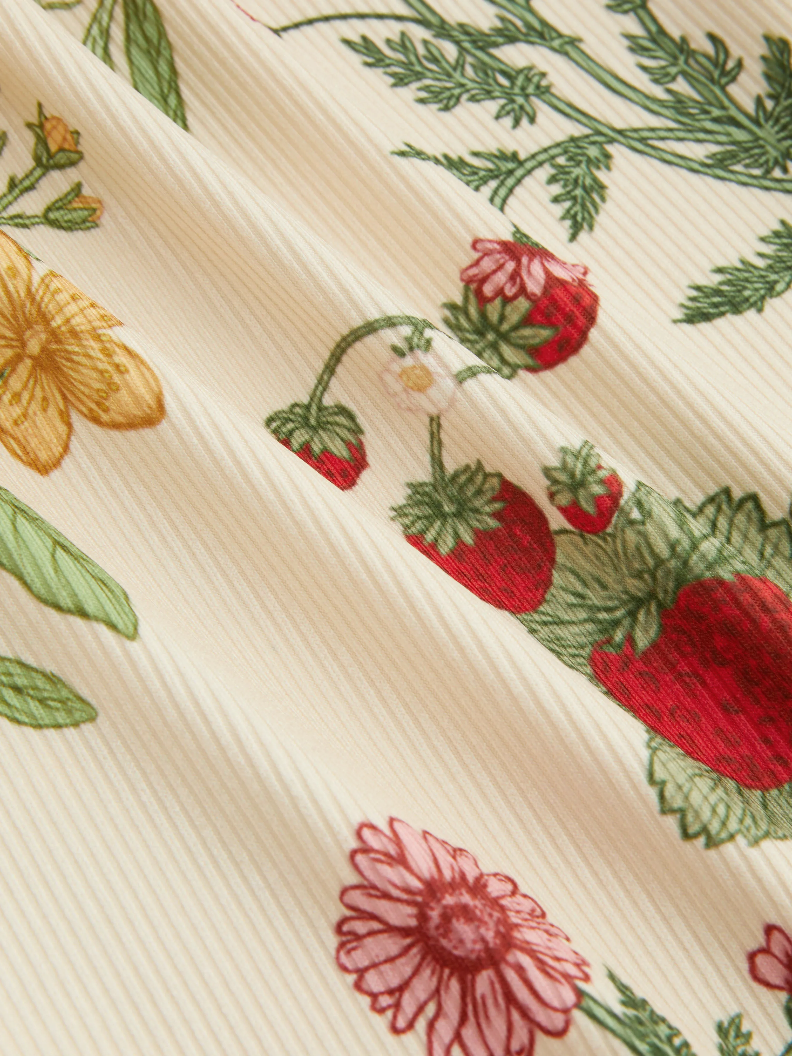 Vestido Mini con Cuello Cuadrado y Gráfico de Flores y Frutas