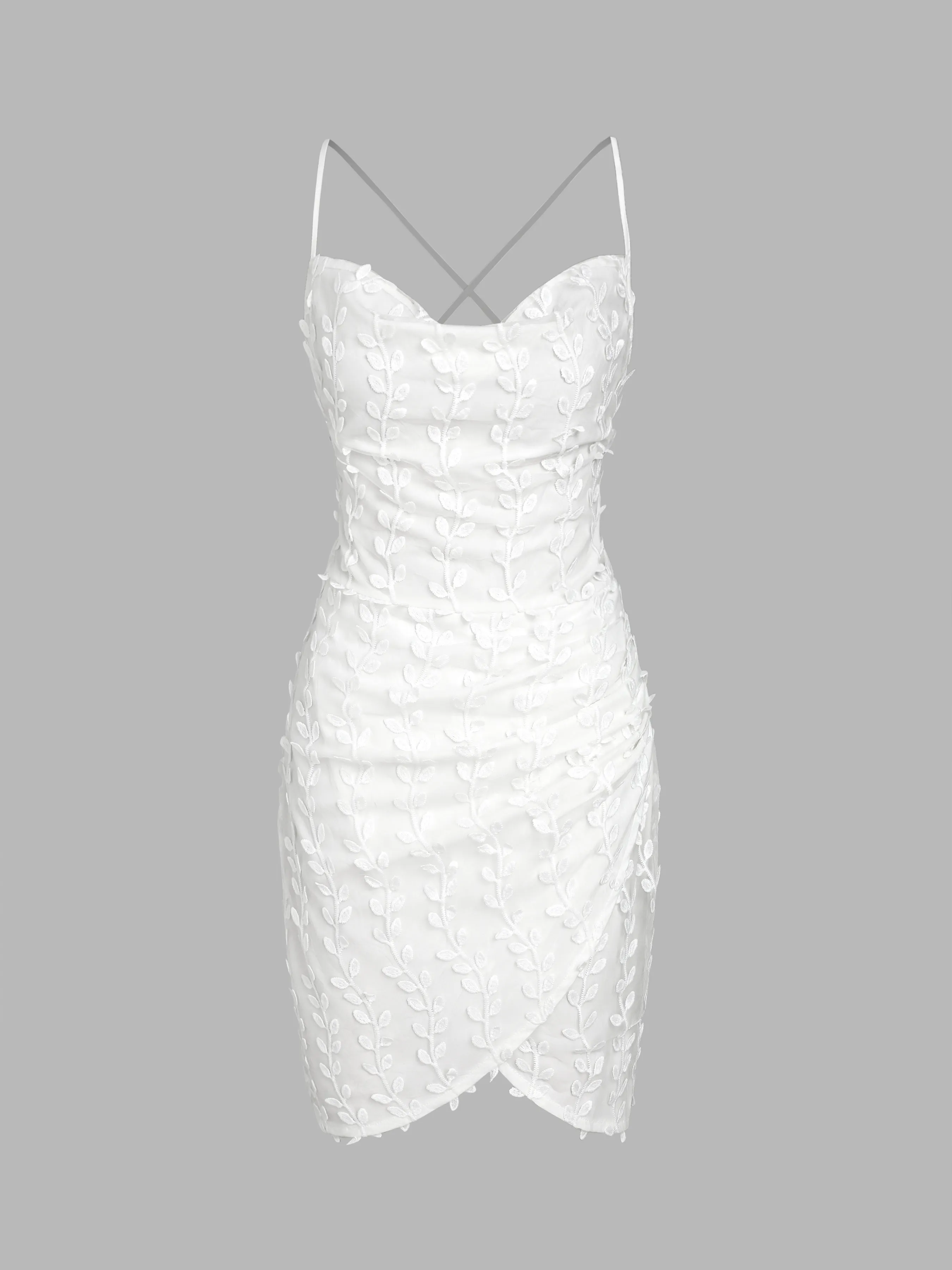  Vestido Mini Cruzado con Lazo en la Espalda
