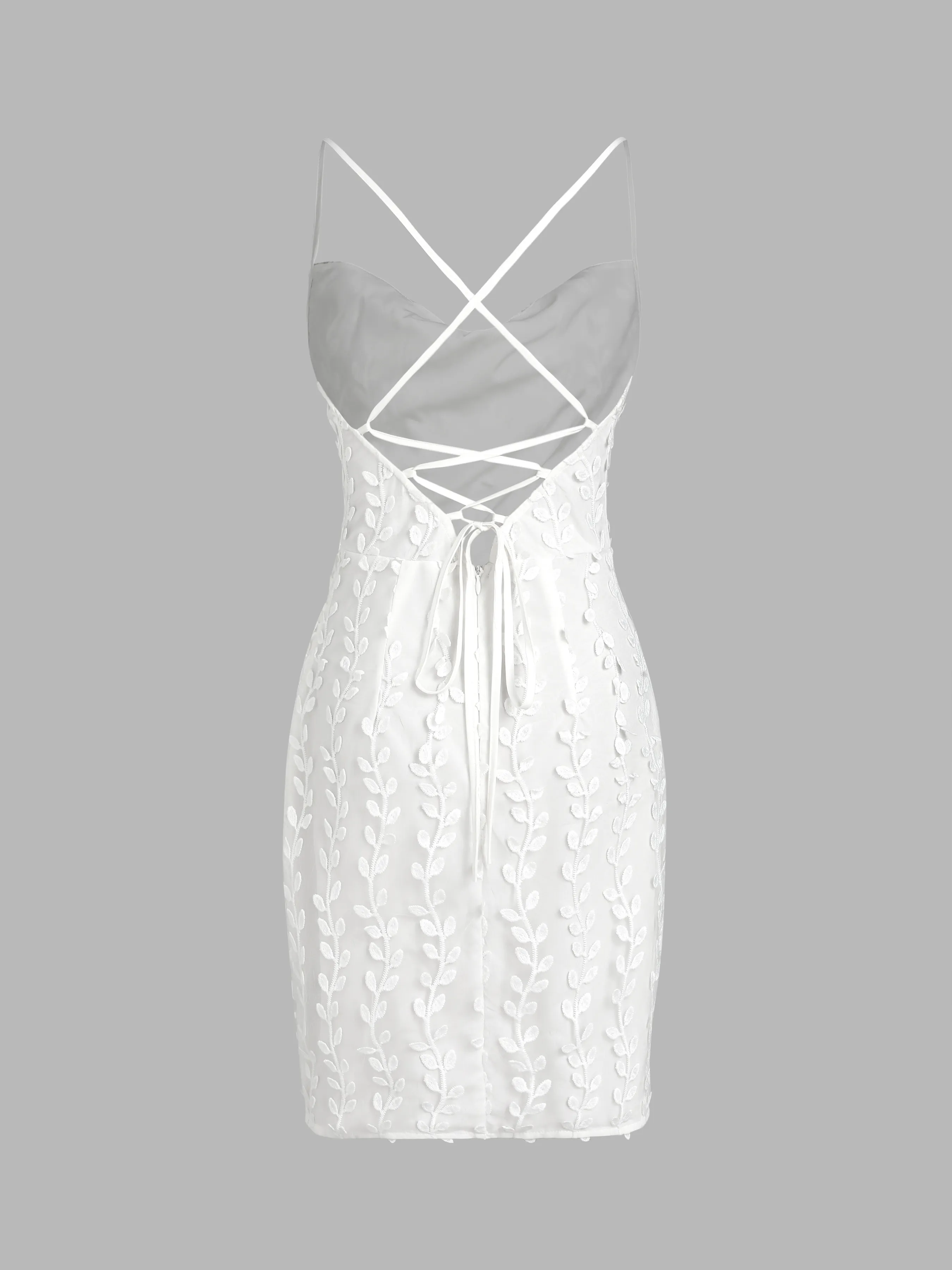  Vestido Mini Cruzado con Lazo en la Espalda