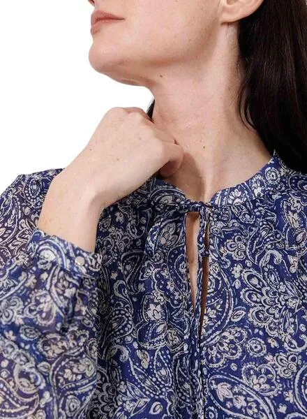 Vestido Naf Naf Pasley Con Lazo Azul Para Mujer