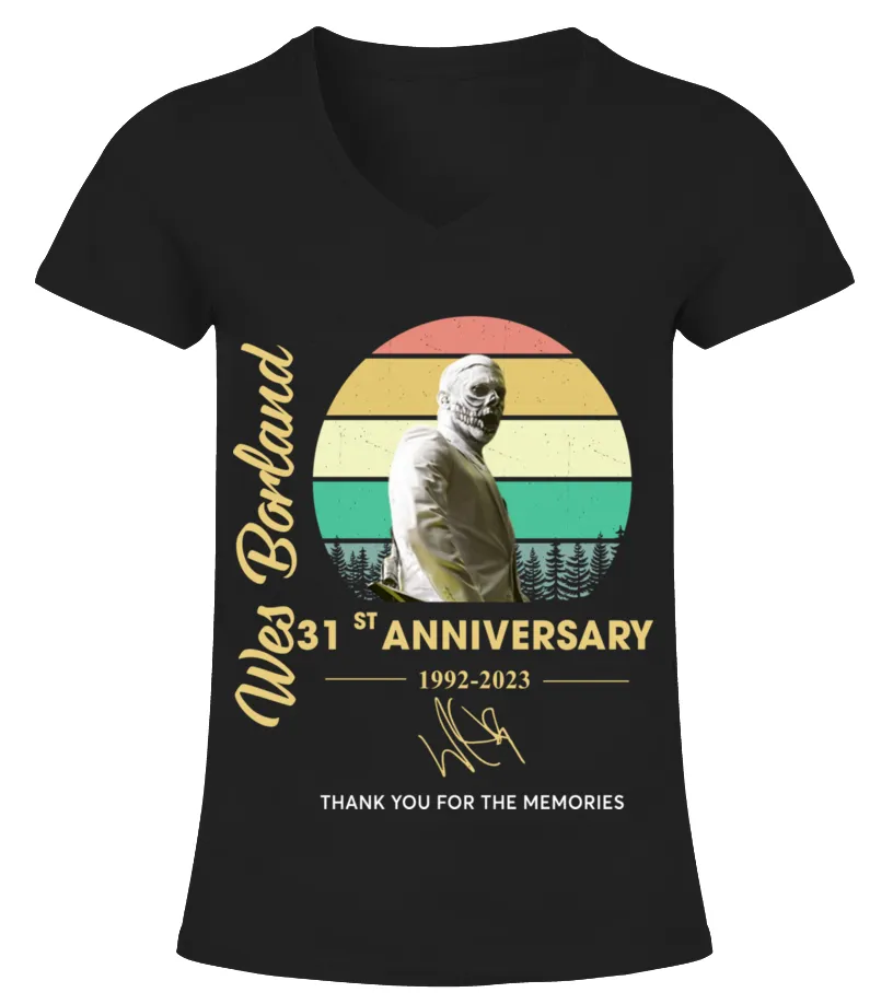 WES BORLAND 31ST ANNIVERSARY Camiseta cuello pico Mujer