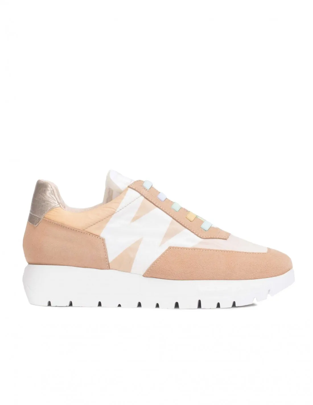 WONDERS Zapatillas Cordones Elásticos Beige