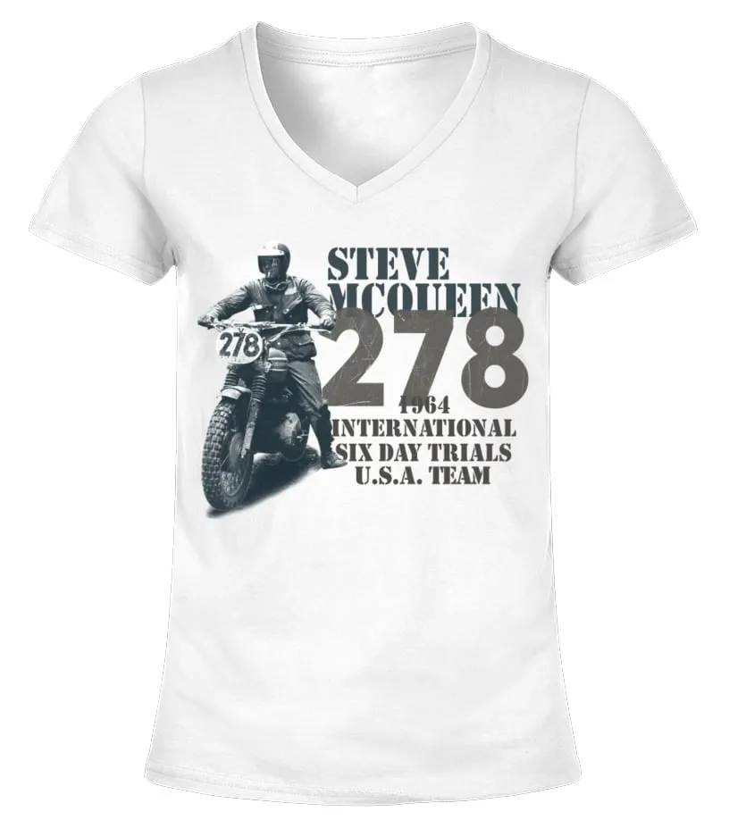 WT. Steve McQueen (5) Camiseta cuello pico Mujer